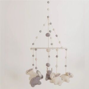 NWT Pehr Felted Bunny Hop Baby Mobile Nursery Decor